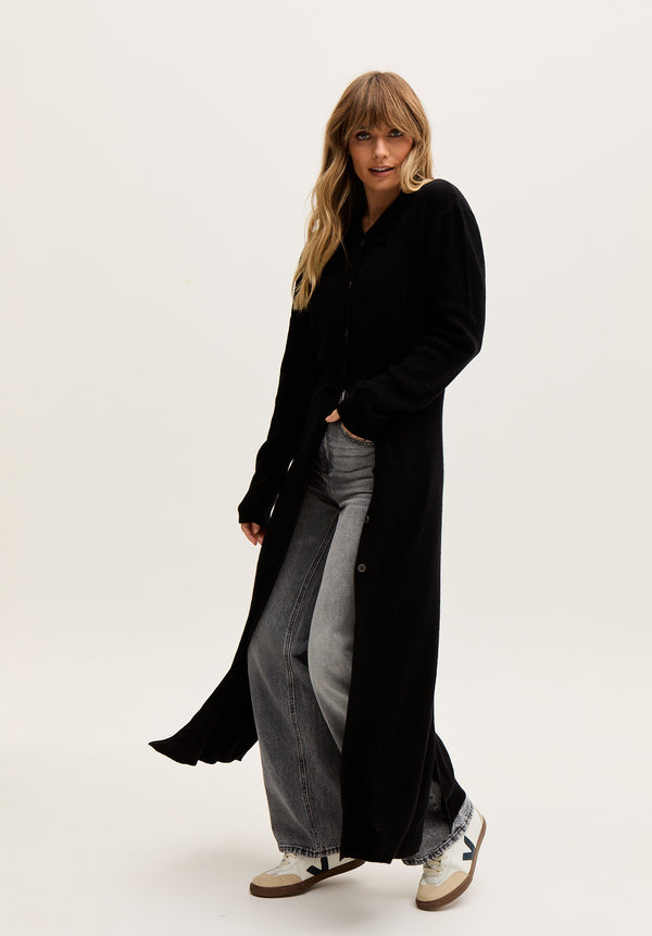 Lily And Lionel Luna Knitted Maxi Dress In Black