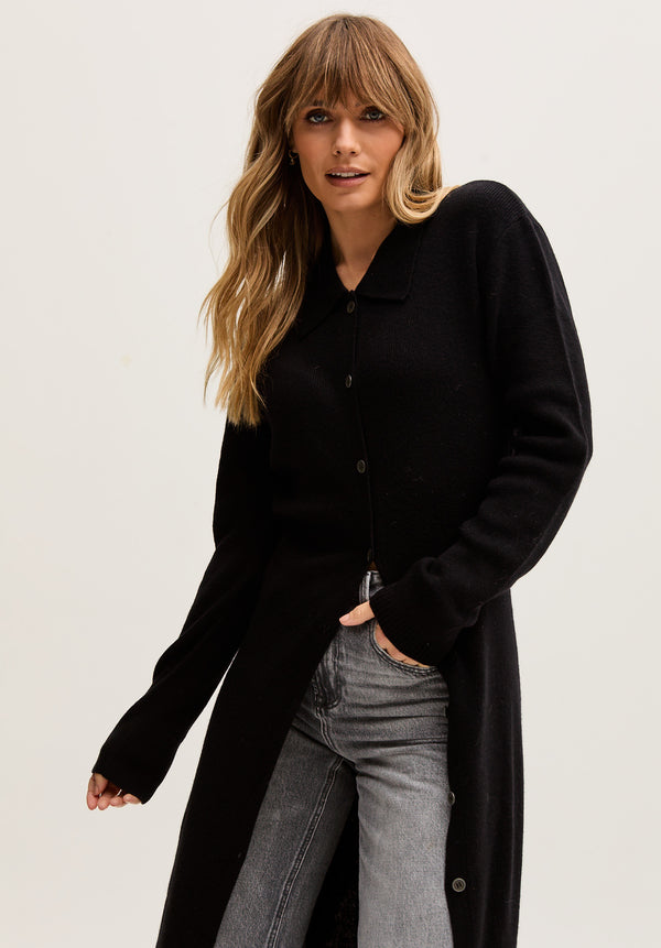 lily and lionel Luna Knitted Maxi Dress In Black