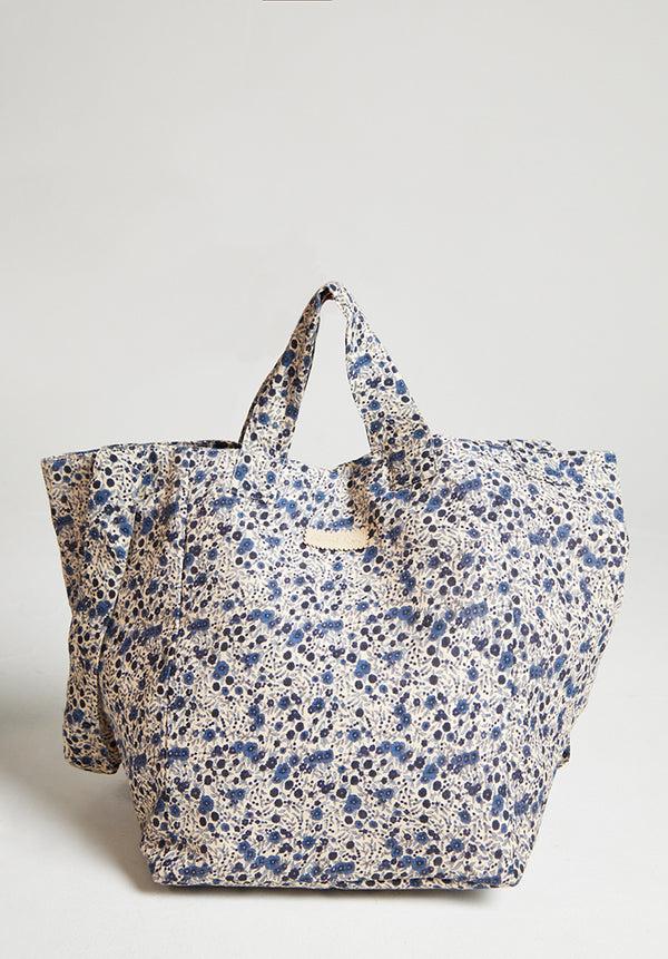 Lily And Lionel Tara Aster Print Tote Bag In Blue