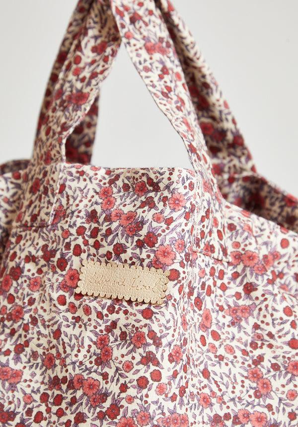Lily And Lionel Tara Aster Print Tote Bag In Pink