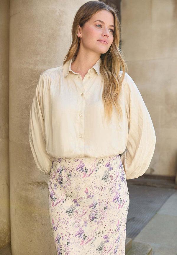 Lily And Lionel Marrianne Peter Pan Collar Shirt In Cream