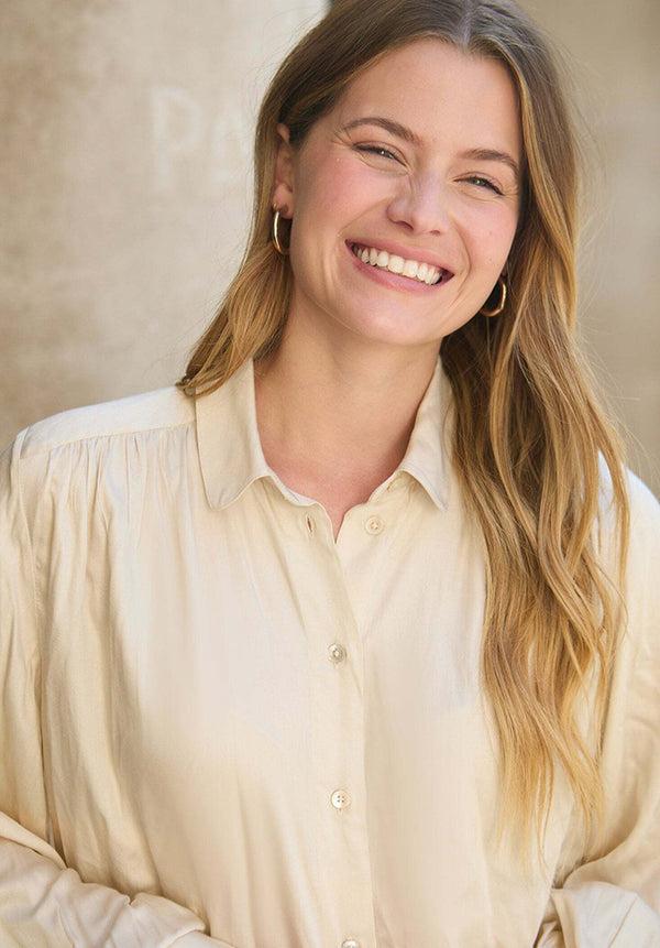 Lily And Lionel Marrianne Peter Pan Collar Shirt In Cream