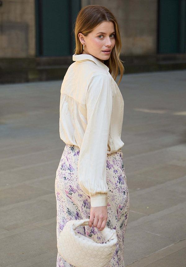 Lily And Lionel Marrianne Peter Pan Collar Shirt In Cream