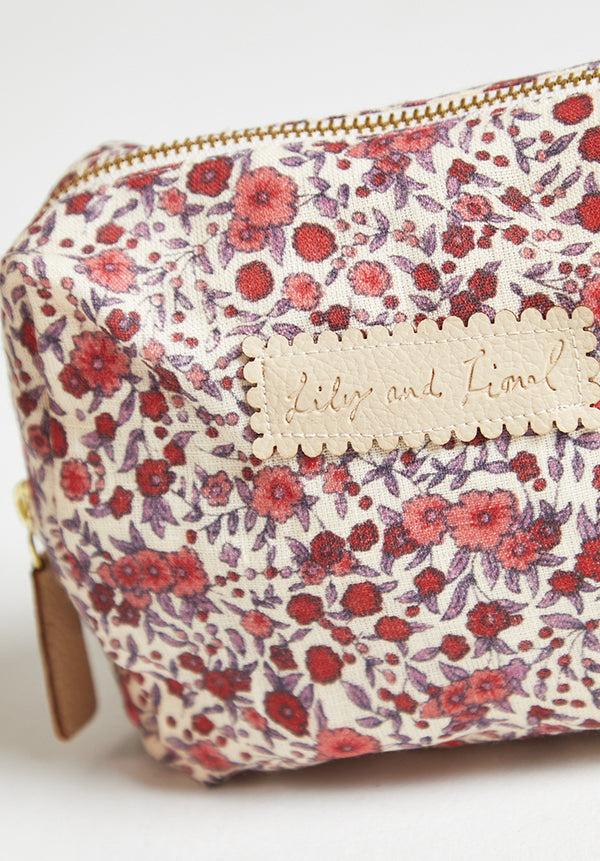 Lily And Lionel Maya Aster Print Cosmetic Bag In Pink