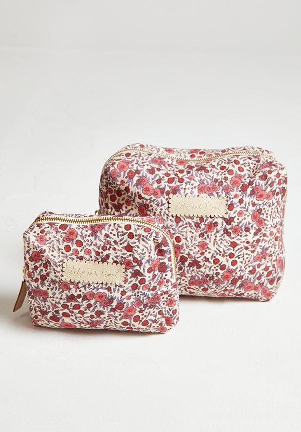 Lily And Lionel Maya Aster Print Cosmetic Bag In Pink