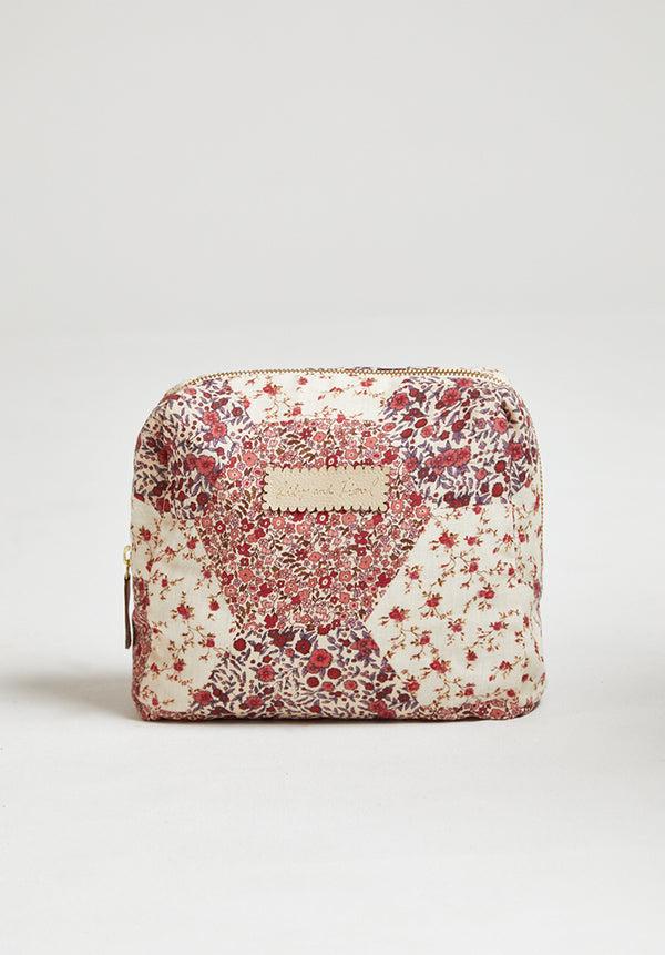 Lily And Lionel Nola Aster Patchwork Print Wash Bag In Pink