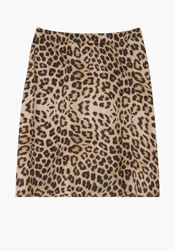 Lily And Lionel Sadie Flare Safari Print Mini Skirt In Brown