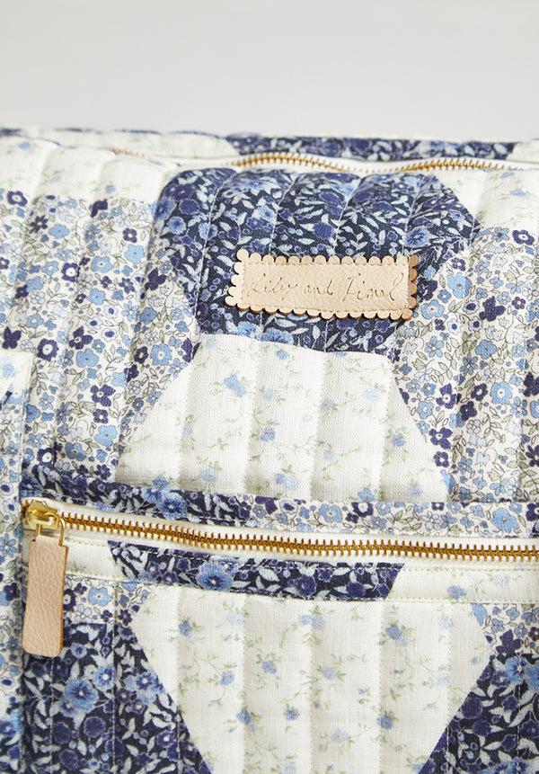 Lily And Lionel Sia Aster Patchwork Print Overnight Bag In Blue