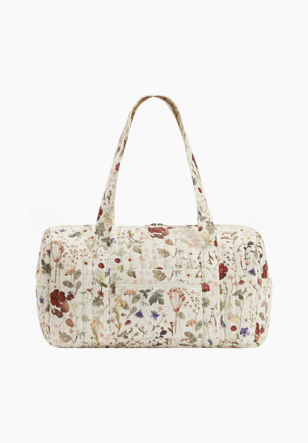 lily and lionel Sia Pressed Floral Print Overnight Bag In Cream
