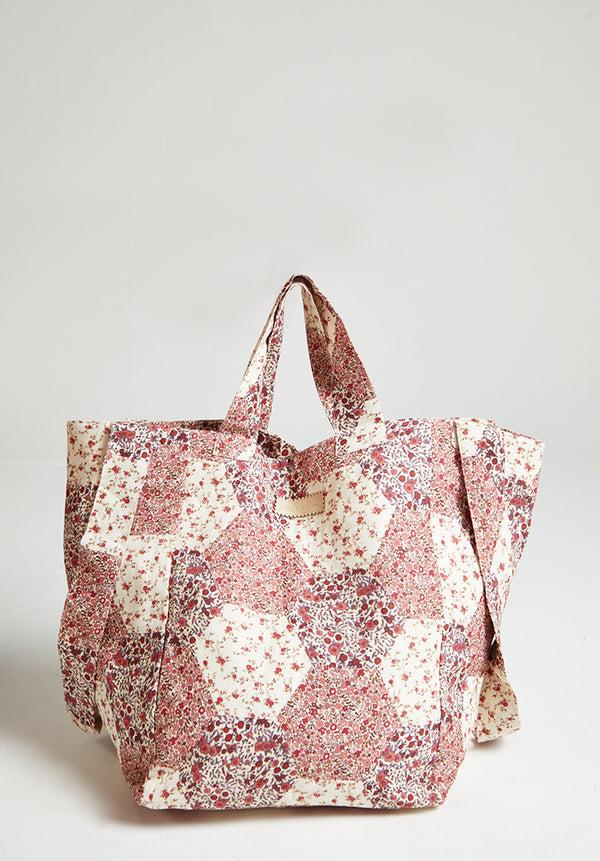 Lily And Lionel Tara Aster Patchwork Print Tote Bag In Pink