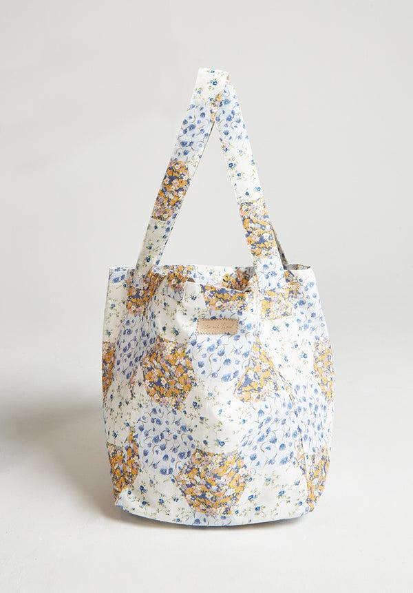 Lily And Lionel Tara Summer Patchwork Tote Bag In Blue