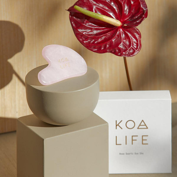 Lily Lolo Koa Life Gua Sha | Natural Rose Quartz Stone