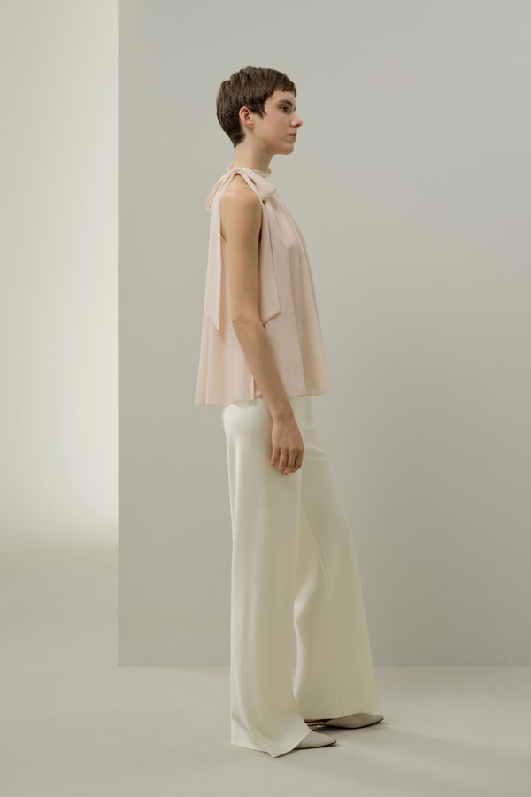 Lilysilk Adjustable Tie-Neck Georgette Blouse