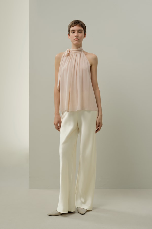 lilysilk Adjustable Tie-Neck Georgette Blouse