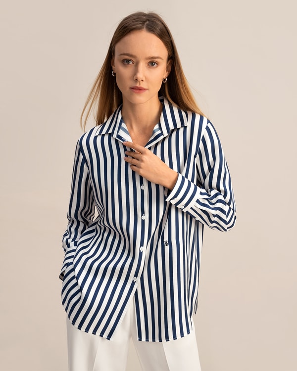 Lilysilk Amalfi Stripe Silk Shirt
