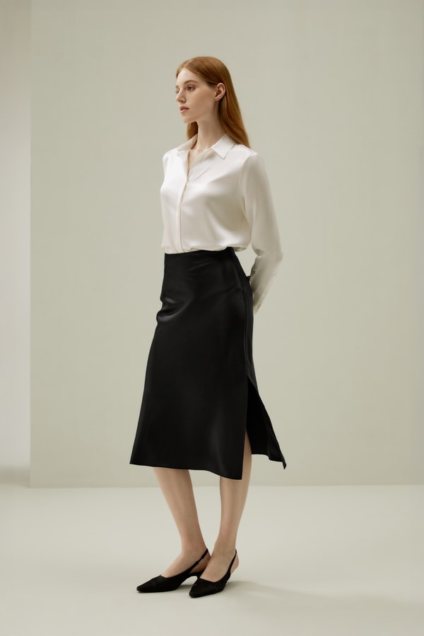 lilysilk Basic Concealed Placket Silk Shirt