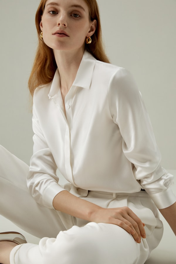 lilysilk Basic Concealed Placket Silk Shirt