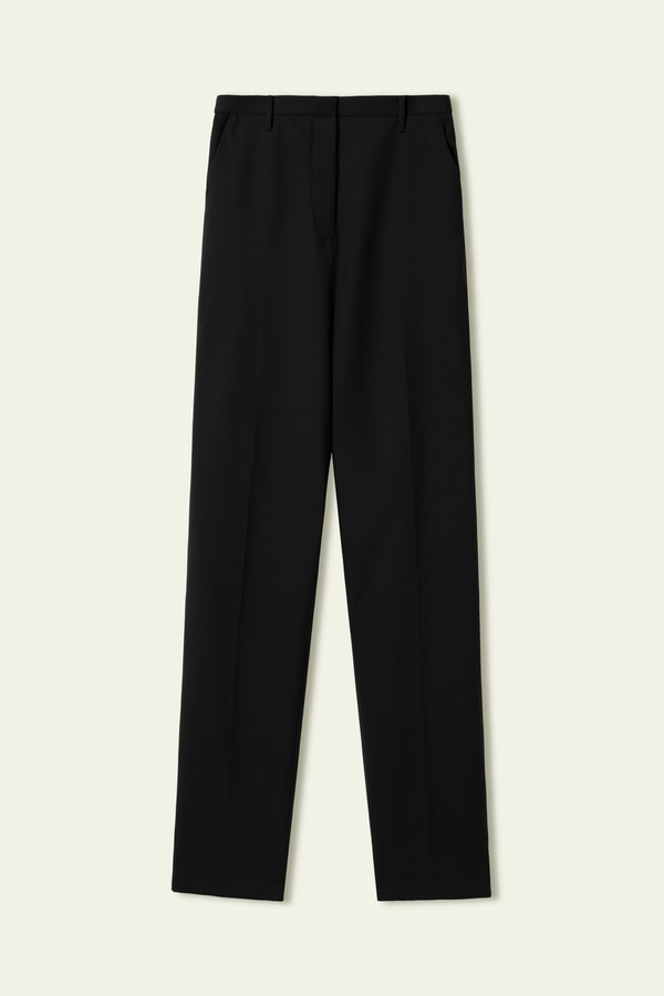 Lilysilk Basic Silk-wool Blend Slim Fit Trousers