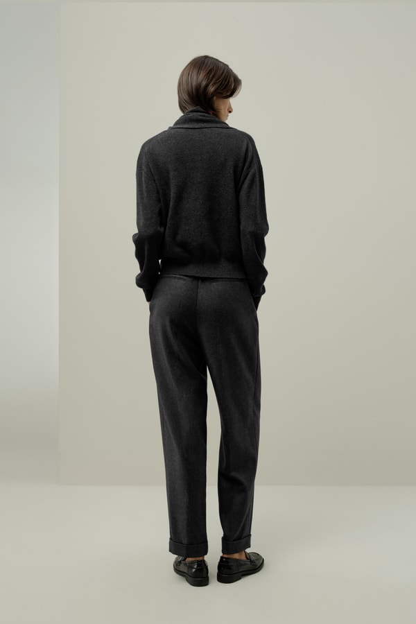 Lilysilk Bowtie Collar Wool-Cashmere Sweater