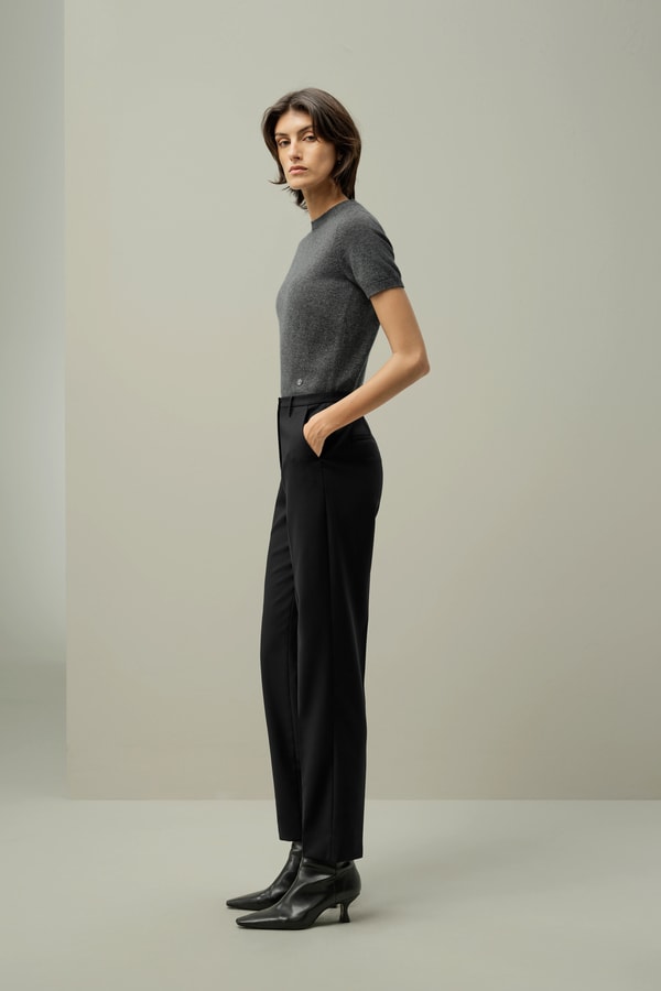 Lilysilk Cashmere Fitted Short Sleeve Top