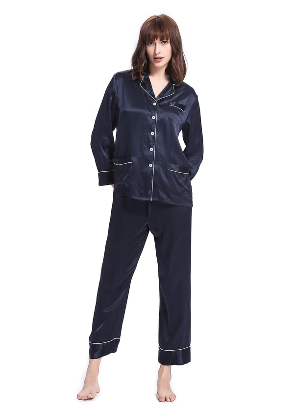 Lilysilk Chic Trimmed Women Silk Pajamas Set