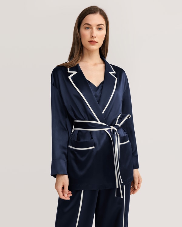 lilysilk Classic Lapel Collar Silk Robe