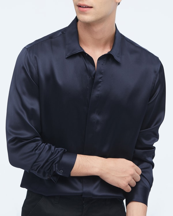 Lilysilk Classic Long Sleeve Silk Shirt For Men