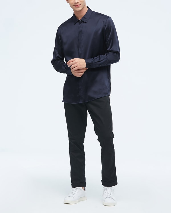 Lilysilk Classic Long Sleeve Silk Shirt For Men