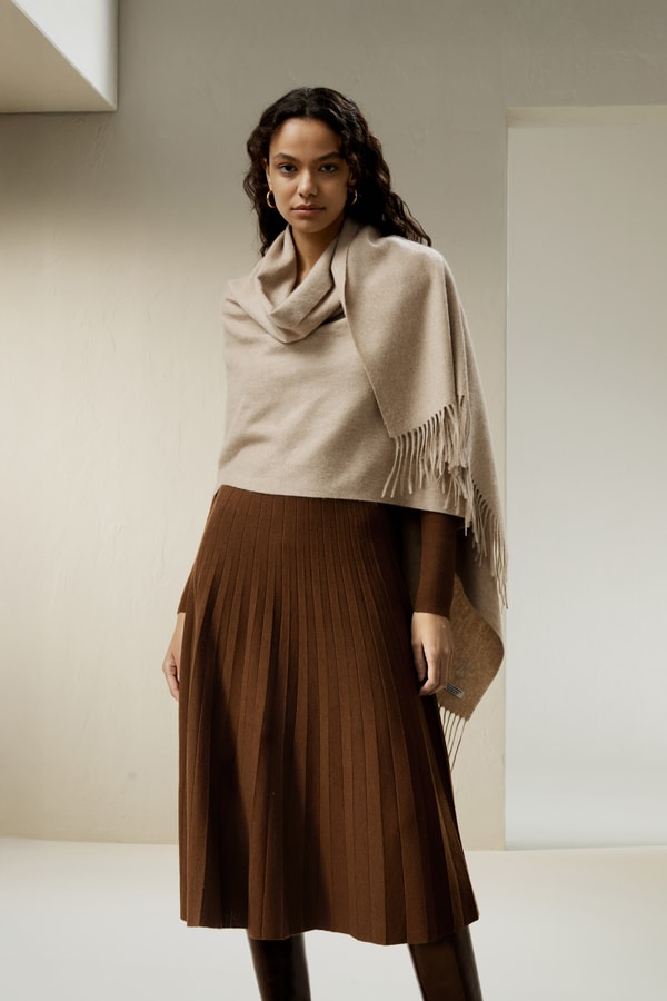 lilysilk Collegiate Ultra-fine Merino Wool Skirt