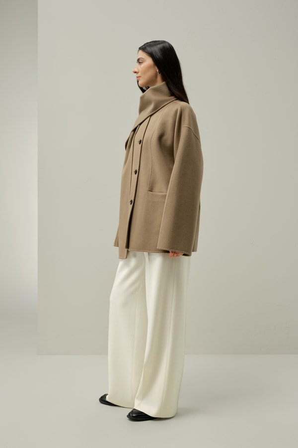 Lilysilk Double-Faced Silk Wool Blend Coat