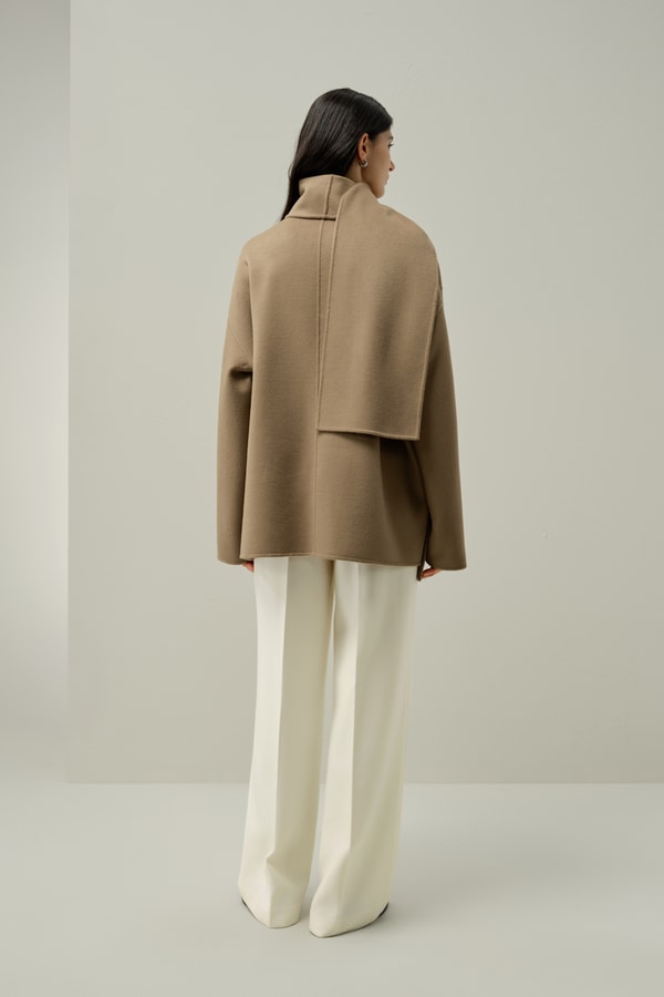 Lilysilk Double-Faced Silk Wool Blend Coat