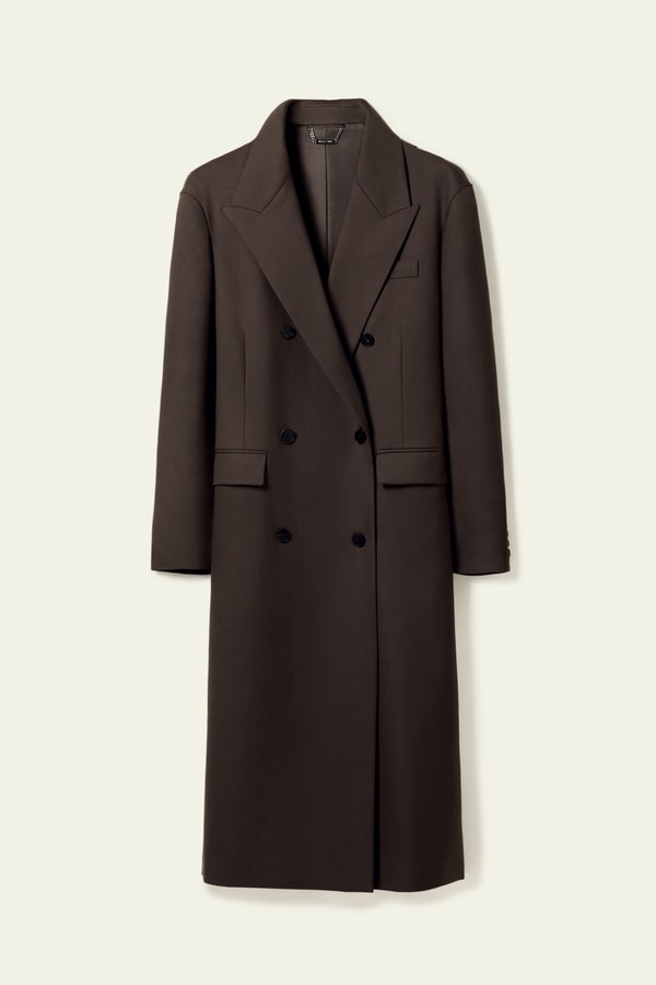 Lilysilk Draped Silk-Wool Draped Long Coat