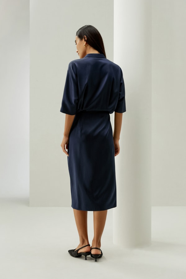 Lilysilk Elegant Mid-Sleeve Wrap Dress