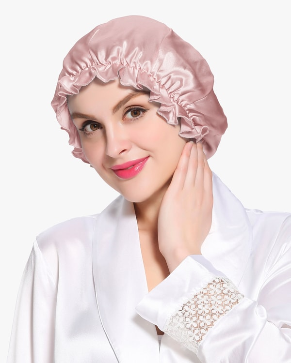 lilysilk Flounced Silk Night Sleep Caps