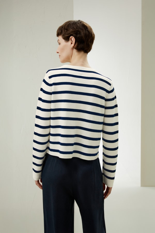 Lilysilk Gariana Striped Wool Cardigan