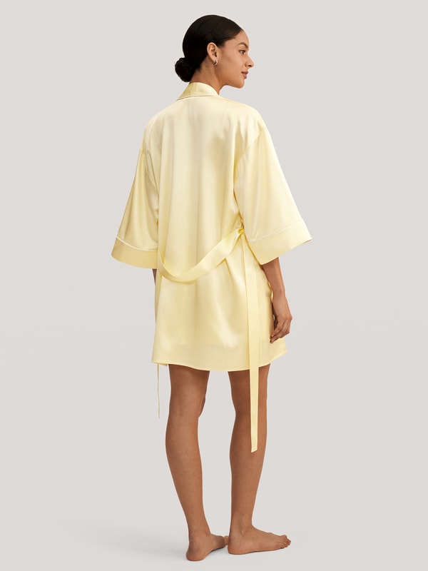 Lilysilk Golden Cocoon Silk Kimono Robe