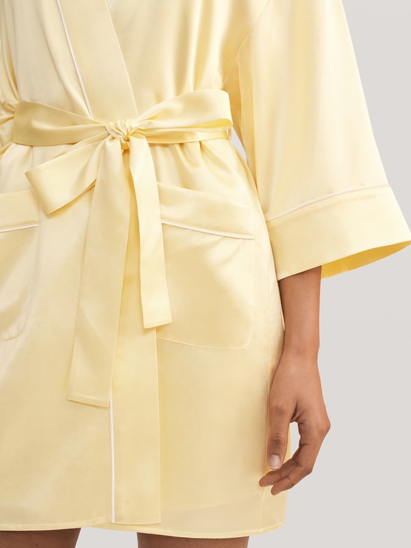 Lilysilk Golden Cocoon Silk Kimono Robe