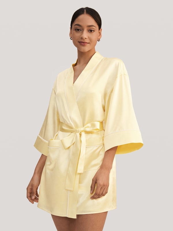 lilysilk Golden Cocoon Silk kimono Robe