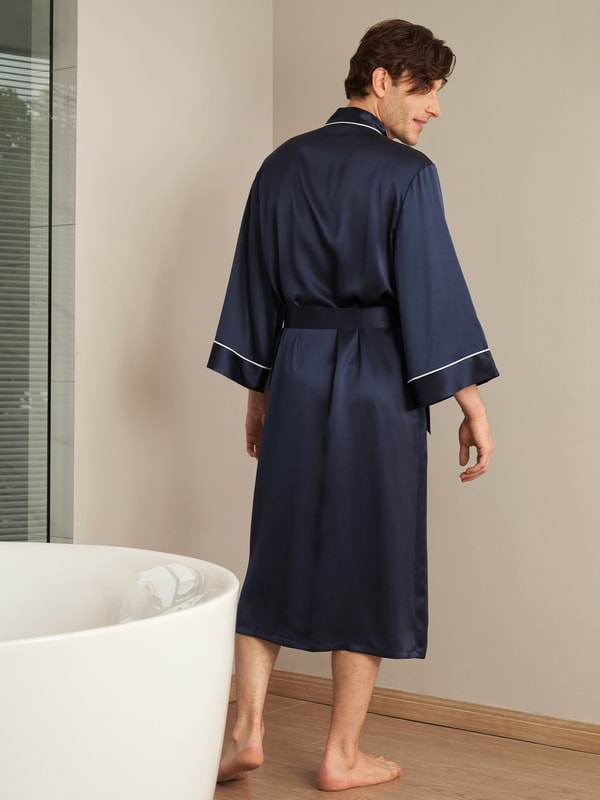 Lilysilk Kimono Silk Robe With Piping