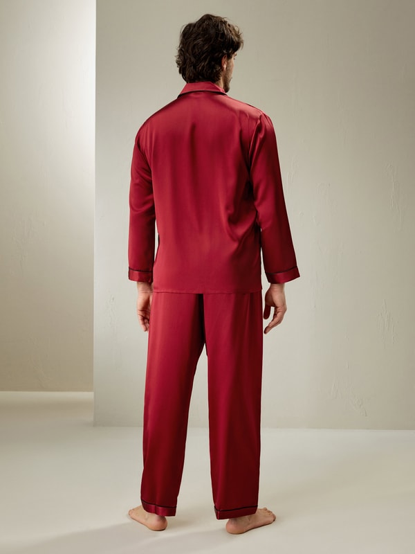 Lilysilk Long Silk Pajamas Set With Contrast Trim