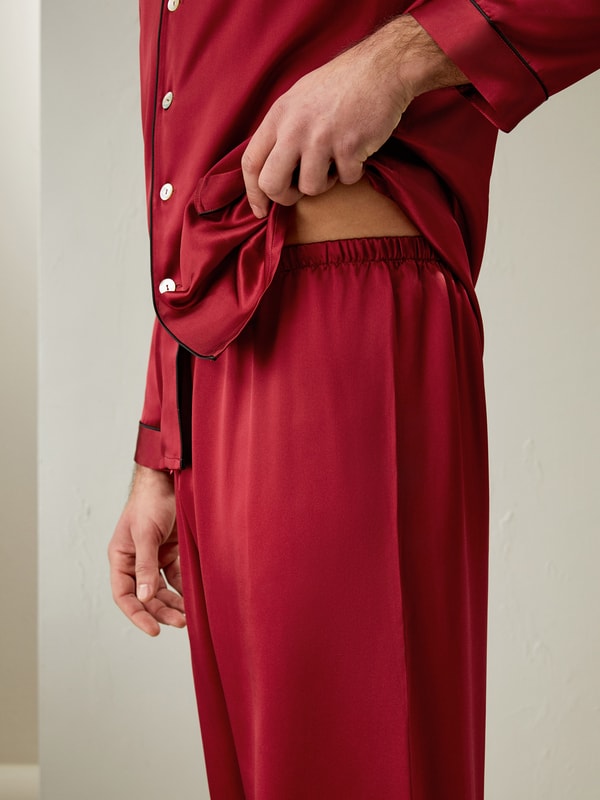 Lilysilk Long Silk Pajamas Set With Contrast Trim