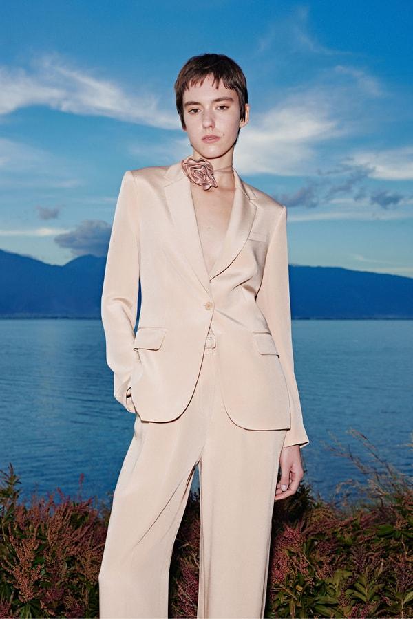 lilysilk Mahogany Rose Silk Blazer