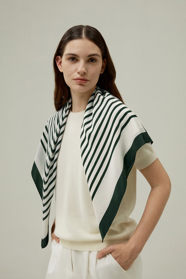 Lilysilk Mid-Century Pattern Silk Scarf