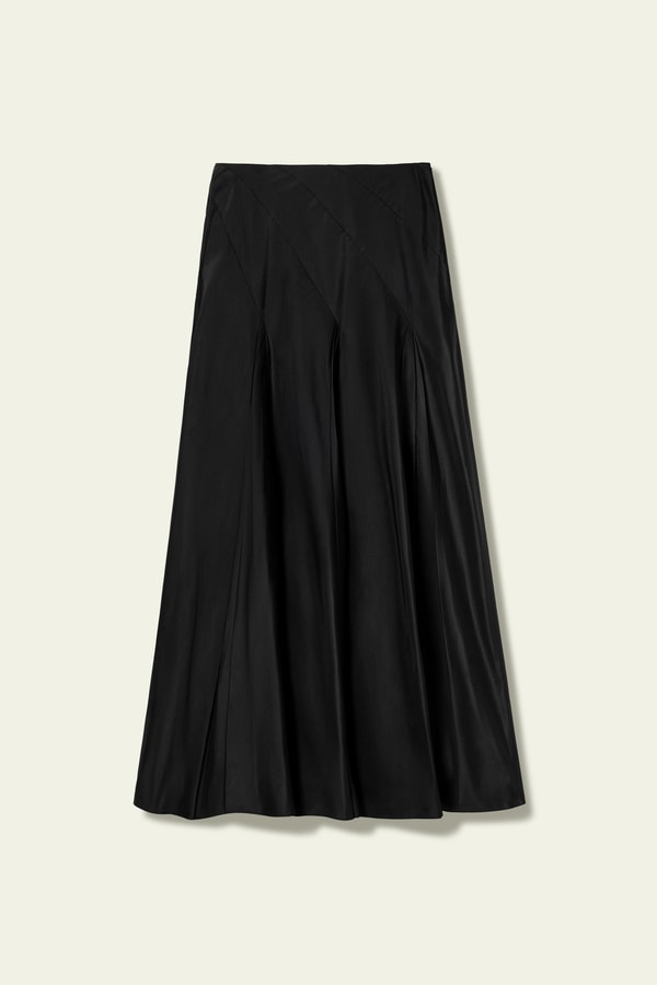 Lilysilk Mid Rise Silk Taffeta Circle Skirt