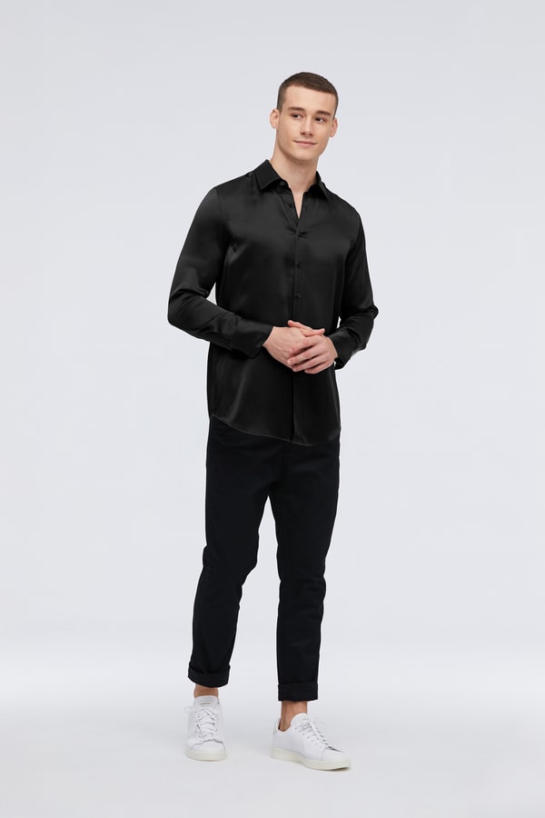 lilysilk Mulberry Silk Basic Mens Shirt