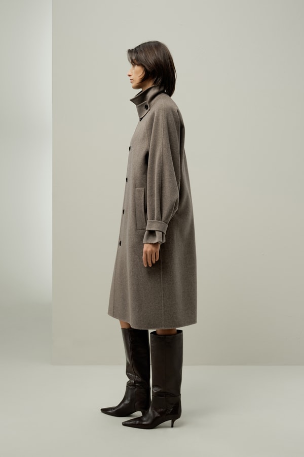 Lilysilk Oversized Double-Faced Silk-Wool Coat