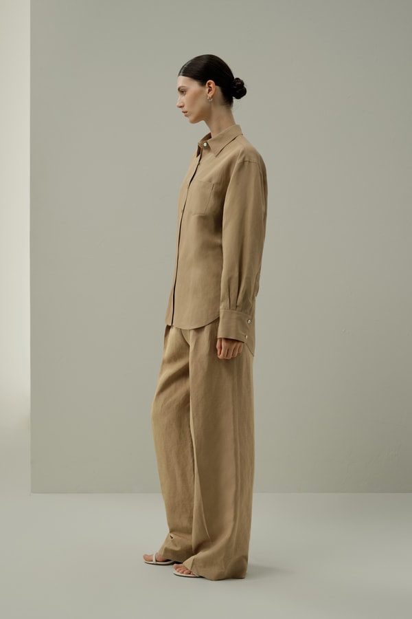 Lilysilk Oversized Silk-Linen Blend Shirt