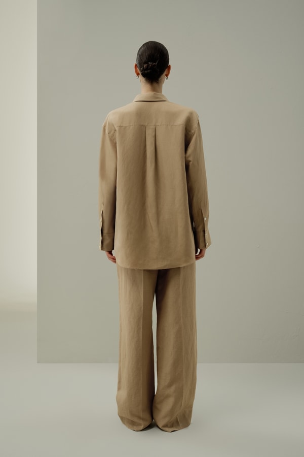Lilysilk Oversized Silk-Linen Blend Shirt