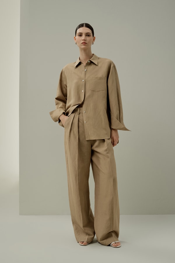 lilysilk Oversized Silk-Linen Blend Shirt