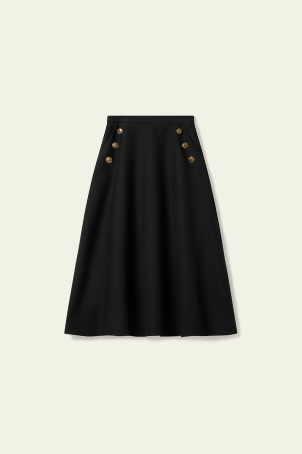 Lilysilk Refined Silk-Wool A-Line Midi Skirt